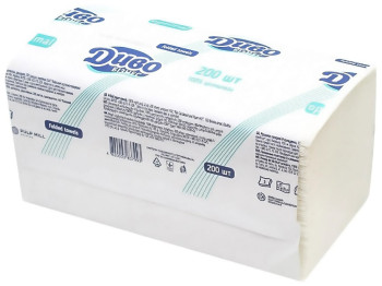 Рушники паперові Диво Optimal, 2х шаровий, білі, 200шт