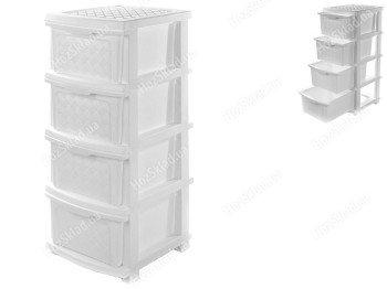 Комод R plastic Компакт Плюс на 4 ящика, белый, 34x40x86см, 04004