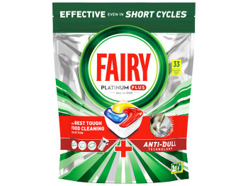 Таблетки для посудомоечных машин Fairy Platinum Plus All in One Лимон, 33шт