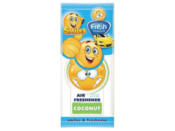 Освежитель воздуха сухой листик Fresh Way "SMILES DRY" Coconut SM04 (10/300)