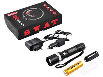 Фонарь диодный Police T8626/2626-T6 1х18650/3хААА, ЗУ 220V/12V, zoom, коробка