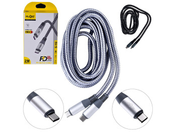 Кабель KLGO Type-C to Type-C PD 2.0м (9V/2A 12W,20V/3A 66W)