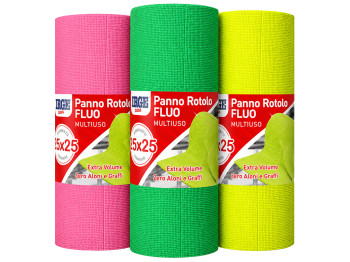 Серветки в рулоні IRGE Panno Rotolo Fluo, 25×25 см, 3 кольори (ціна за 1 рулон)
