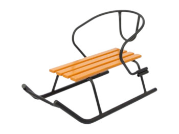 Санки детские со съемной спинкой Малыш, металлические с деревянным сиденьем, Vitan