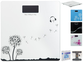 Весы напольные электронные Bathroom со стеклянной платформой 0-180кг 28х28х2,2см