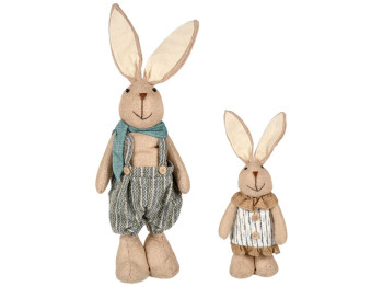 Фигура пасхальная Easter Bunny, полиэстер, синтепон, металл, 60см, 2 дизайна (цена за 1шт)
