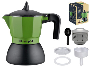Гейзерна кавоварка Ringel Lungo на 6 чашок, 240мл, 6900064158973