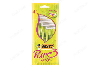 Станки для бритья Bic Pure 3 lady 3 лезвия (цена за набор 4шт)