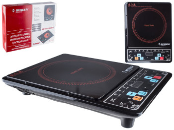 Электроплита инфракрасная Besser стеклокерамическая, матовая 2000W 28х36х5см