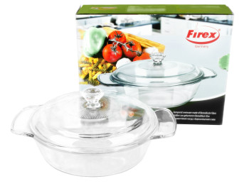 Кастрюля термостекло Firex "Retro" круглая с крышкой 1,7л
