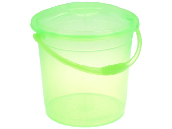 Ведро R plastic прозрачное с крышкой, салатовое, 12л