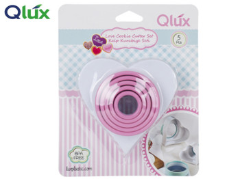 Формы для печенья Qlux heart mix пластиковые (цена за набор 5шт) 15395