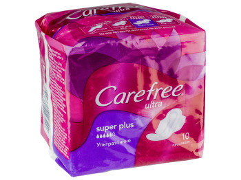 Прокладки для критических дней Carefree "Ultra super plus" ультратонкие 10шт 5капель