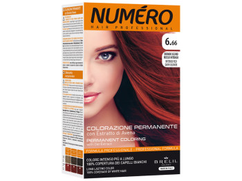 Фарба для волосся NUMERO 6.66 Intense red dark blonde (Темний насичений червоний блонд)