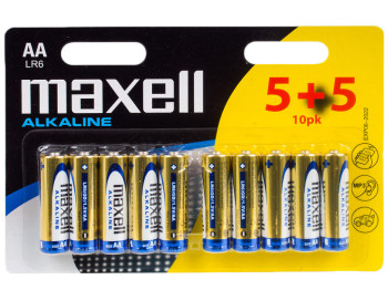 Батарейка Maxell Alkaline, 1.5V, AA, LR6 алкалінова (ціна за блістер 10шт) 724894