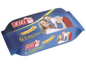 Влажные салфетки детские "Lili" "С экстрактом ромашки" 63шт