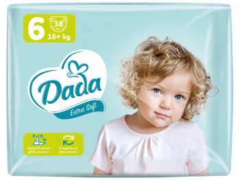 Детские подгузники Dada Extra Soft 6, анатомические каналы, от 16 кг, 38 шт