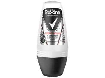 Дезодорант-антиперспирант шарик. Rexona men "Антибакт. и невидимый на черн. и бел. одежде " 48ч 50мл