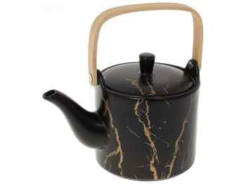 Чайник Мраморная Роскошь, 800мл, цвет - черный с золотом