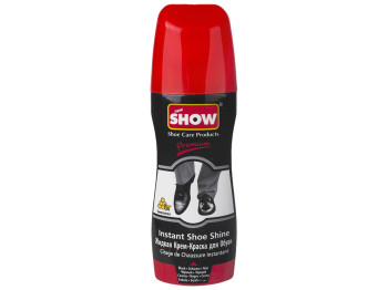 Жидкая крем-краска для обуви SHOW с губкой черная (во флаконе) 75мл