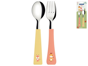 Набір столових приладів дитячих Tramontina Baby Friends (ціна за набір 2шт) 7891112299580