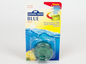 Освежитель для унитаза таблетки в сливной бак "General Fresh" лимон Blue 40г