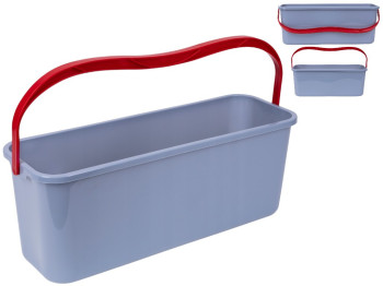 Ведро для широкой швабры, пластик, 45×15×17см, цвет красно-серый