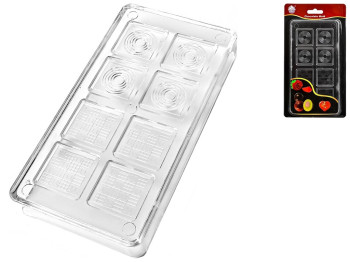 Форма для шоколаду, акрилова, 8шт, 9,5х18см