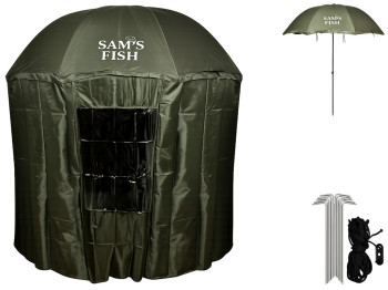 Палатка-зонт для рыбалки Sams Fish, с окном ПВХ и стенками, 2м