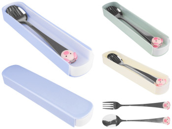 Набор ложка и вилка в футляре детский 19,9х4,4х2,5см