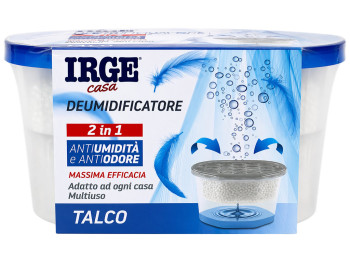 Поглотитель влаги и запаха 2в1 IRGE Talco, контейнер, аромат талька, 400мл