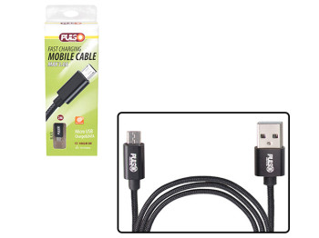 Кабель Pulso CC-1802M BK, USB - Micro USB 3А, 2м, black (быстрая зарядка/передача данных)