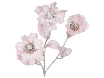 Камелия в снегу (3 цветка), 61см, цвет - розовый