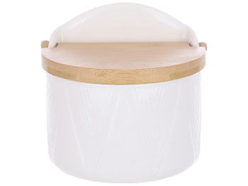 Сахарница фарфоровая с бамбуковой крышкой Grace 12*11см 289-409