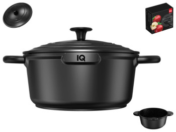 Кастрюля с крышкой IQ Be Simple алюминиевая, 28см, 6,4л, 6900069963121