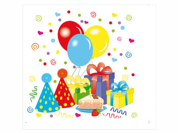 Салфетка La Fleur Яркая вечеринка 33х33см 2 слоя 16шт