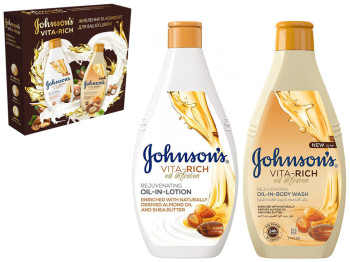 Набор подарочный Johnson`s Vita-Rich Роскошь масел (гель для душа 250мл, лосьон для тела 250мл)