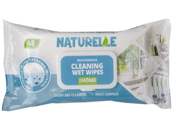 Вологі серветки для прибирання універсальні Naturelle 48шт з клапаном