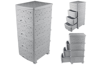 Комод "Ажур - люкс" (колір - сірий) Efe plastics 47,5х37х91см