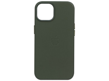 Чохол Leather Case для iPhone 14 Plus Колір темнозелений