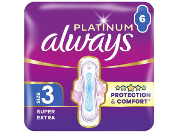 Прокладки гигиенические Always Platinum Day & Night, с ароматом, 5 капель, размер 3, 6шт