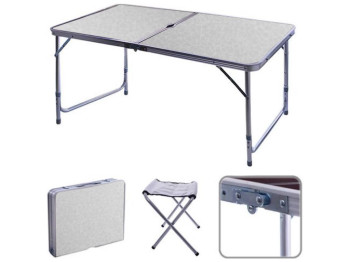 Стіл-валіза (мдф, алюм, каркас, 4 стільці) 120x60x70см