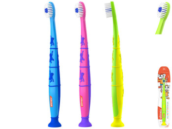 Зубная щётка Elmex детская, мягкая, для возраста 3–6 лет, с присоской (цена за 1шт)