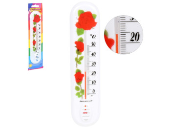 Термометр оконный, пластик, термометрическая жидкость, 19,5см, цвет белый