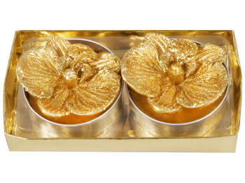 Набор новогодних свечей Орхидея, 5,2см (цена за набор 2шт)