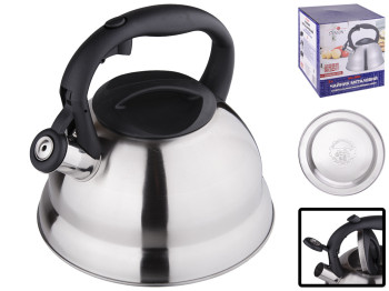 Чайник Stenson из нержавеющей стали с индукционным дном со свистком и нейлоновой ручкой 2,75л