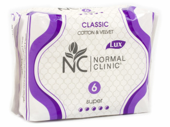 Прокладки для крит. дней Normal Clinic Classic cotton&velvet 5капель (цена за уп. 6шт) NCF20K