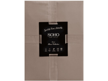 Комплект постельного белья Soho, семейный, 150×200см, 200×220см, сатин, цвет бежевый с мокко