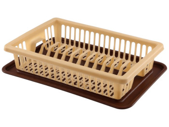 Сушилка для посуды R plastic, бежевая, 1 ярус, 43x29x8см, 20101