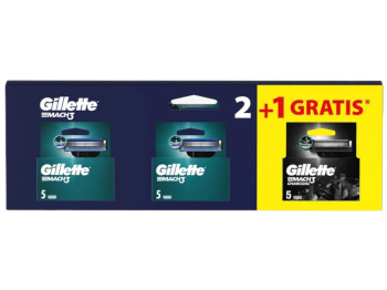 Картриджі для гоління, змінні, Gillette Mach3 + Gillette Mach3 Charcoal, сталь, пластик, 10+5шт